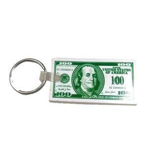 The Citizen Nation Bank Rubber Keychain 100$ Bill Collectable Gag Gift